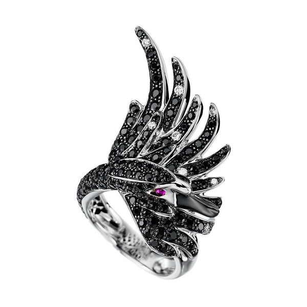 Boucheron Animaux White and Black Gold Diamond Ring 53