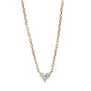Yellow Gold, Diamond necklace 18 kt YG heart