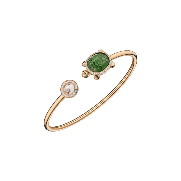 Chopard Happy Diamonds TurtleBangle, ethical rose gold, diamonds, jade, tsavorite