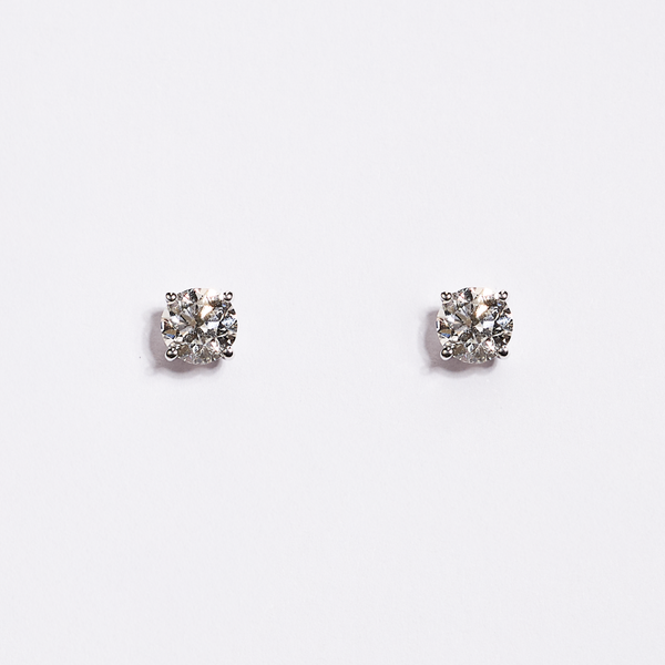 White Gold with Main Stone & Diamond Earrings