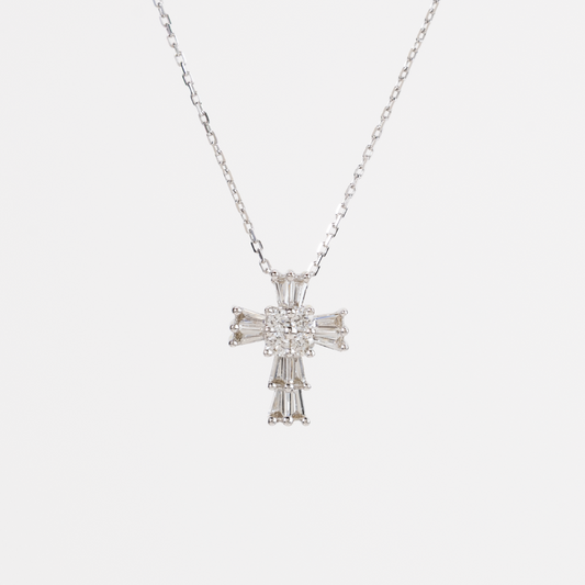 White Gold Diamond Cross Pendant