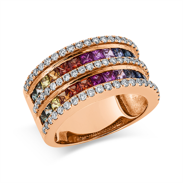 Red Gold, Diamond ring 18 kt RG