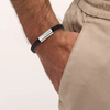 Chopard Classic Racing Bracelet In Black Rubber And Silver Toned Metal