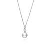 Mikimoto Pearl and Diamond Pendant 18K White Gold