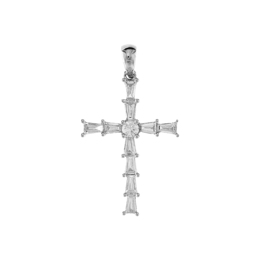 White Gold Diamond Cross Pendant