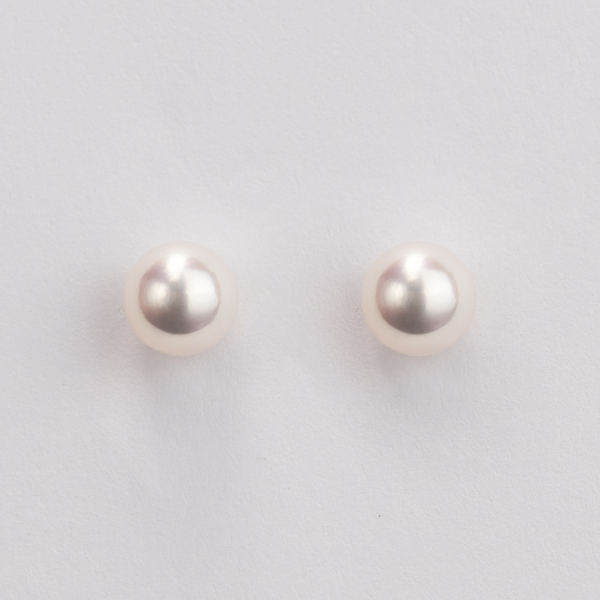 Mikimoto Classic Pearl Stud Earrings 18K White Gold