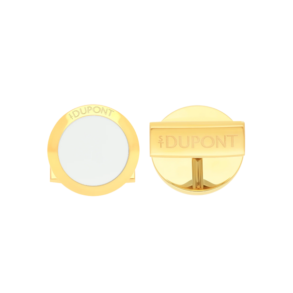S.T. Dupont cufflinks Round white lacquer cufflinks white