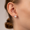 Mikimoto Classic Pearl Stud Earrings 18K White Gold