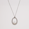 Mikimoto Pearl and Diamond Pendant 18K White Gold