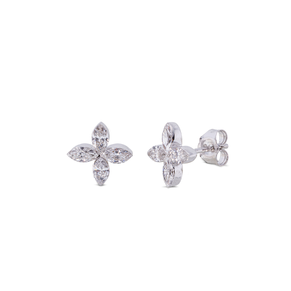 White Gold Marquise Diamond Earrings