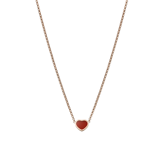 Chopard Happy Hearts Ethical Rose Gold Garnelian Necklace