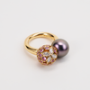 Mikimoto Black South Sea Pearl, Diamond Ring