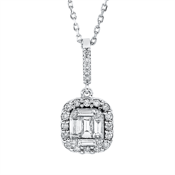 White Gold, Diamond necklace 14 kt WG