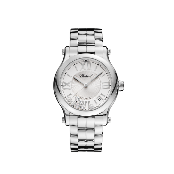 CHOPARD Happy Sport36 mm, automatic, Lucent Steel™, diamonds