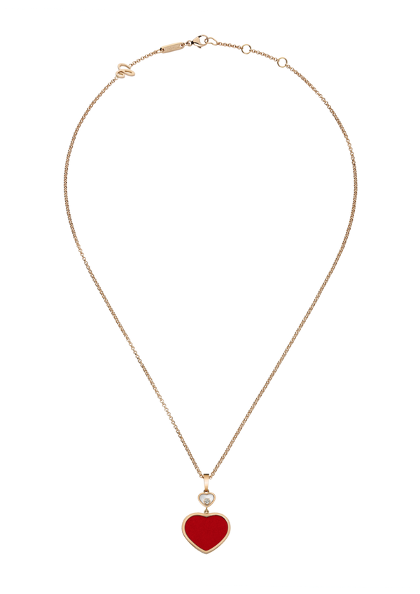Chopard Happy Hearts Rose Gold Red Stone Pendant