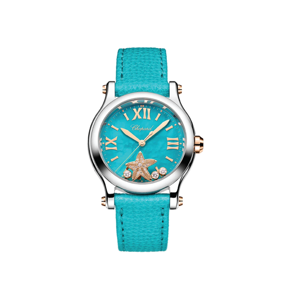 Chopard HAPPY STARFISH36 mm, quartz, ethical rose gold, Lucent Steel™, diamonds
