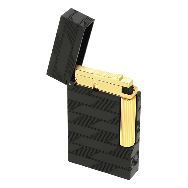 S.T. Dupont ligne 2 Double Guilloche Lighter Monogram 1872 black