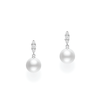 Mikimoto Pearl and Diamond Earrings 18K White Gold