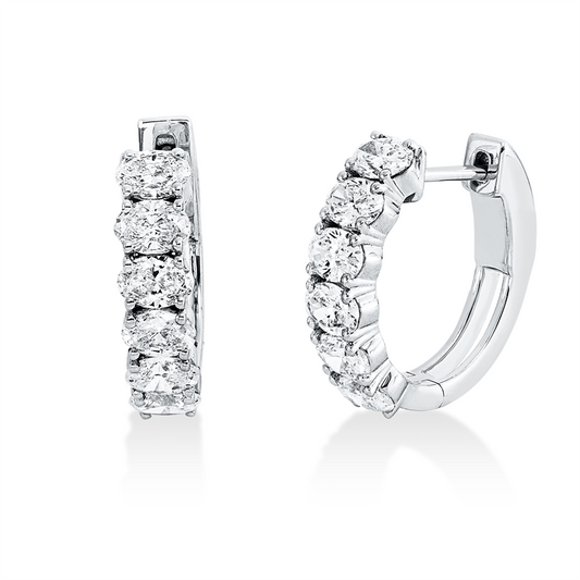 White Gold, Diamond huggies 14 kt WG