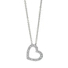 White Gold, Diamond necklace 18 kt WG heart, with loop at 40 cm