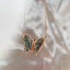 14KT ROSE GOLD AND DIAMOND ABALONE BABY BUTTERFLY NECKLACE