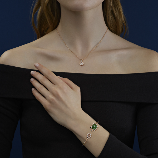 Chopard Happy Diamonds TurtleBangle, ethical rose gold, diamonds, jade, tsavorite