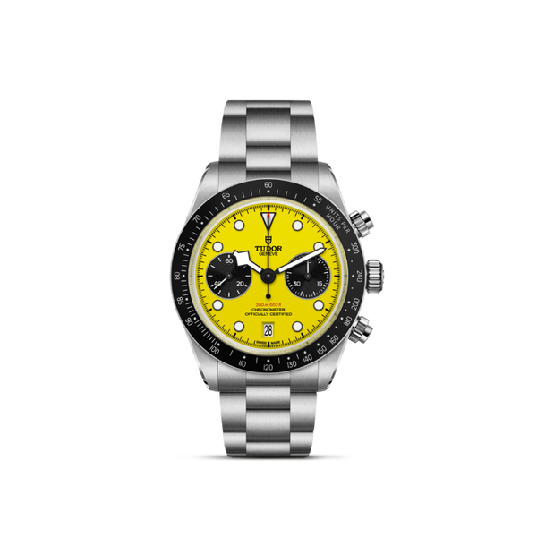 Tudor Black Bay Chrono Manufacture Calibre MT581339mm steel caseYellow dial