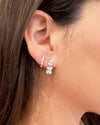 White Gold Double Drop Diamond Earring