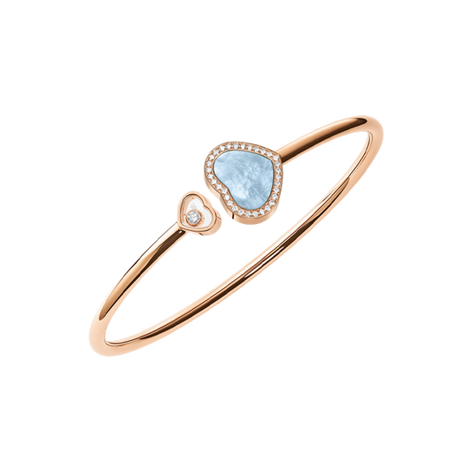 CHOPARD HAPPY HEARTS
BANGLE, ETHICAL ROSE GOLD, DIAMONDS, TURQUOISE MOTHER-OF-PEARL M