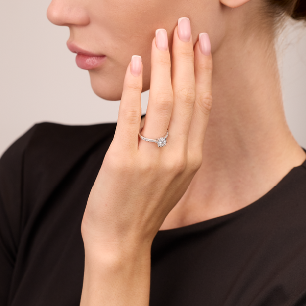 White Gold Diamond Ring 54