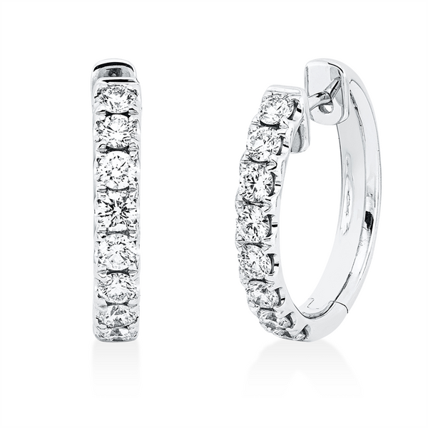White Gold, Diamond huggies 18 kt WG