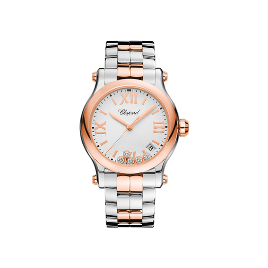 Chopard Happy Sport, Stainless steel, 8kt Rose Gold, 36mm