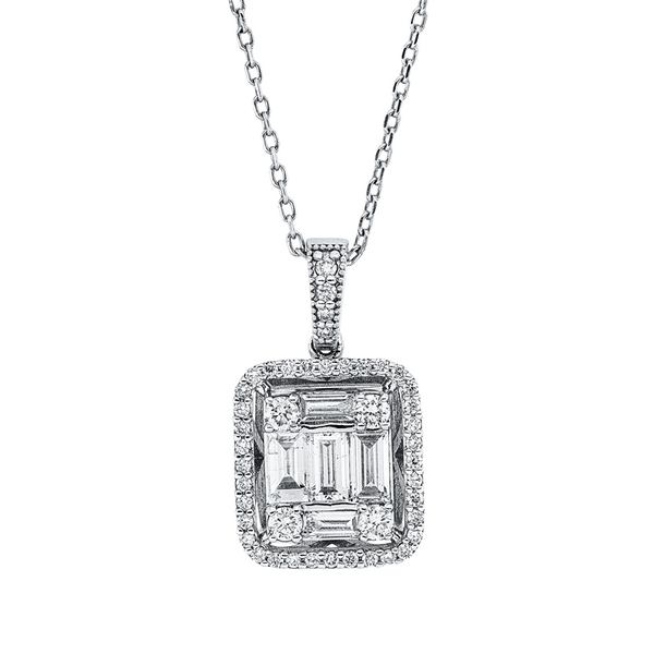 White Gold, Diamond necklace 14 kt WG