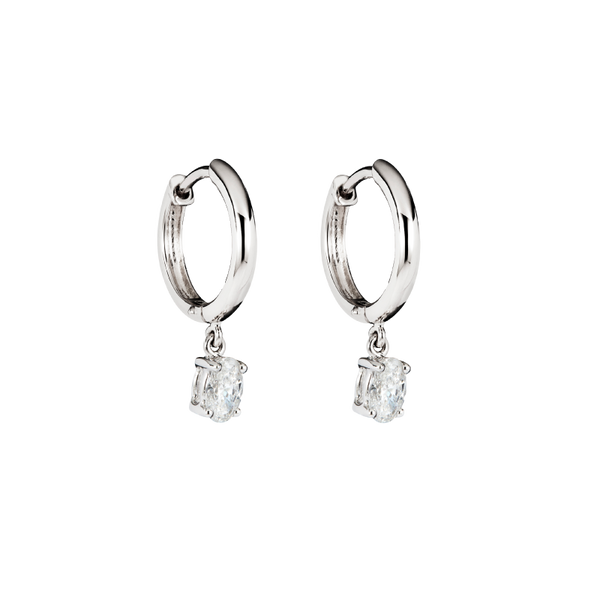 Oval Diamond Earrings