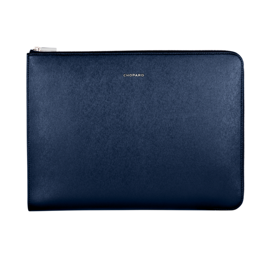 CHOPARD CLASSIC ZIPPED POUCH
BLUE GRAINED CALFSKIN