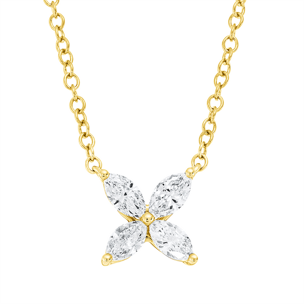 Yellow Gold, Diamond necklace 18 kt YG, with loop at 42 cm