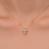 Rose Gold Diamond Cross Pendant
