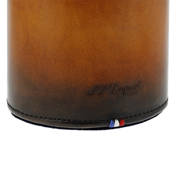 S.T. Dupont Brown Leather Desk Pen Holder Accessory